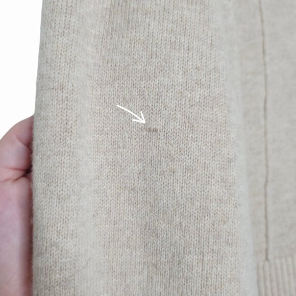 Reformation Karina Regenerative Wool Linen Tan Scoop Neck Cardigan Size L - Picture 10 of 12